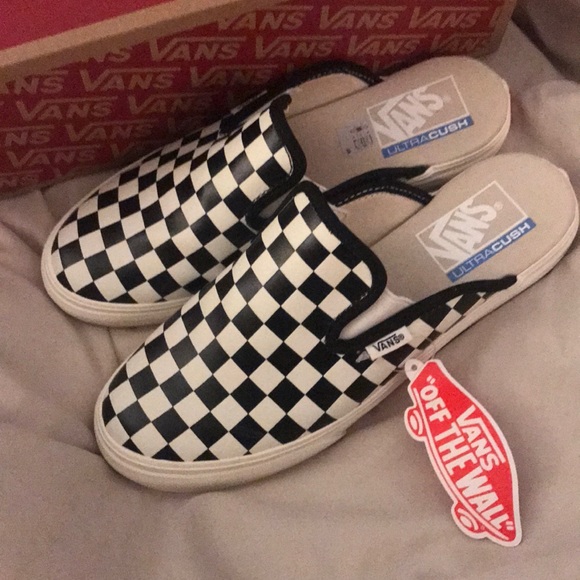 leather checkered vans